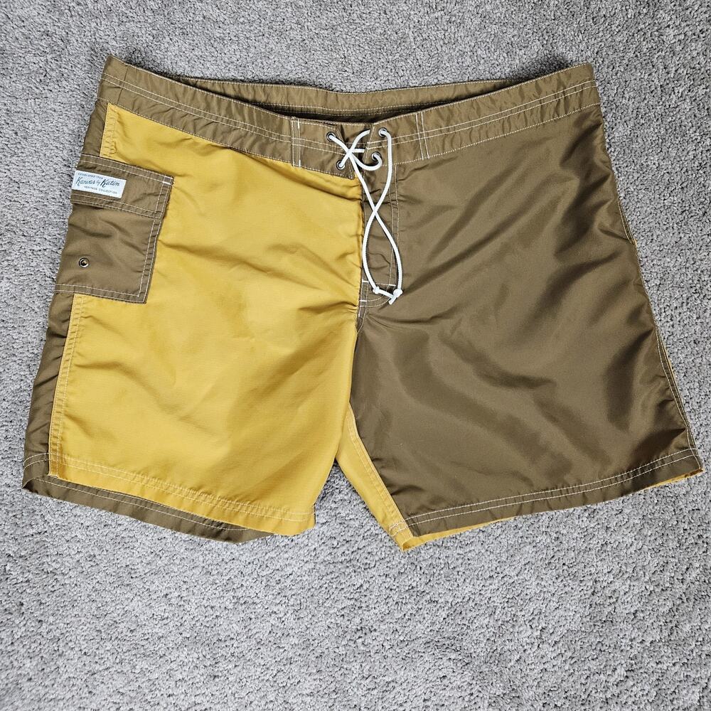Kanvas By Katin Dogger Swim Trunks Mens 40 Brown Heritage Collection Resortwear